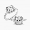 Diamond Ring-CLEOR Solitaire in Platinum White and Oxide